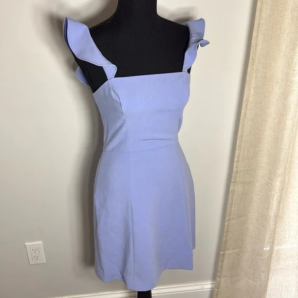 Women Plain Casual Mini Dress, Dusty Blue - Picture 5 of 9